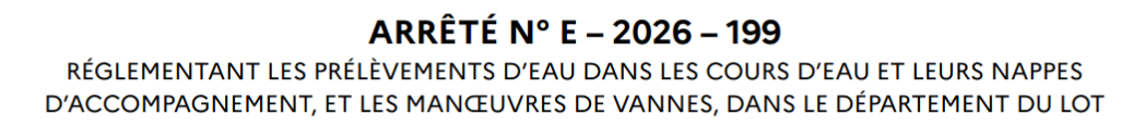 titre de l'arrêté