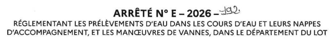 titre de l'arrêté
