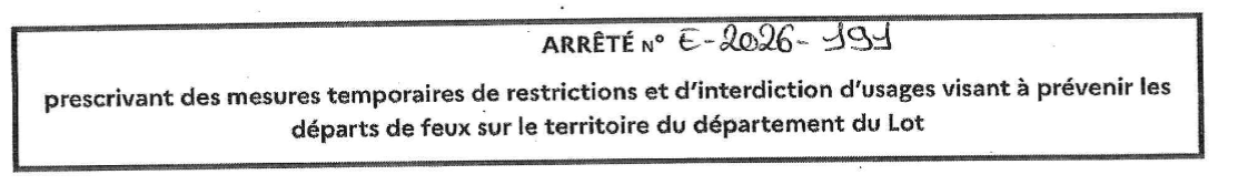 titre de l'arrêté