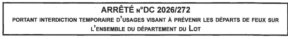 titre de l'arrêté